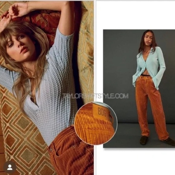 Urban Outfitters Taylor Swift Midnights BDG High Rise Baggy Corduroy Pants- 31 - Picture 4 of 14